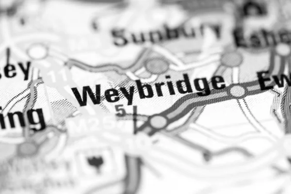 Weybridge. Reino Unido en un mapa —  Fotos de Stock