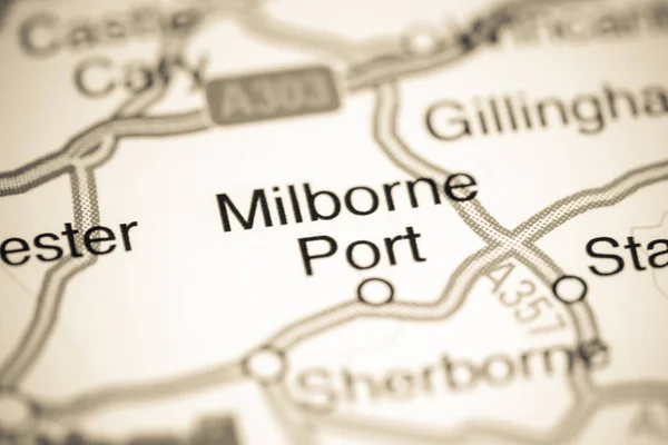 Milborne Port. United Kingdom on a map — Stock Photo, Image