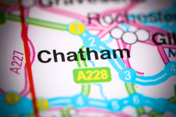 Chatham. United Kingdom on a map — Stock Photo, Image