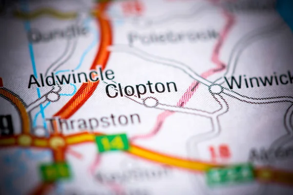 Clopton. Reino Unido sobre um mapa — Fotografia de Stock