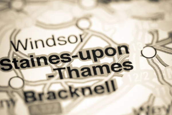 Staines-on-Thames. Haritada Birleşik Krallık — Stok fotoğraf