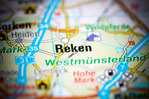 Reken. Alemania en un mapa —  Fotos de Stock