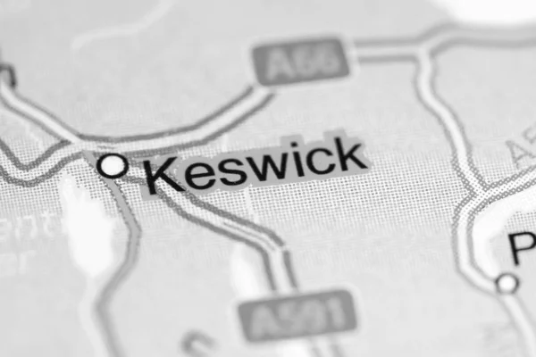 Keswick. Reino Unido sobre um mapa — Fotografia de Stock