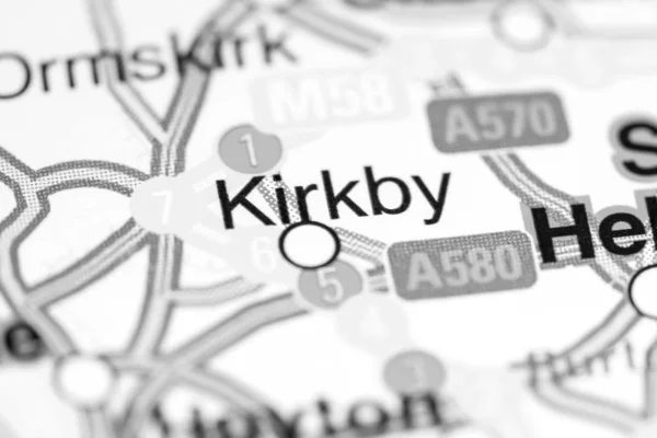 Kirkby. United Kingdom on a map — ストック写真