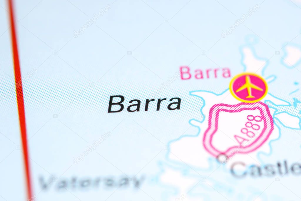 Barra. United Kingdom on a map