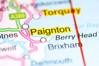 Paignton. United Kingdom on a map clipart