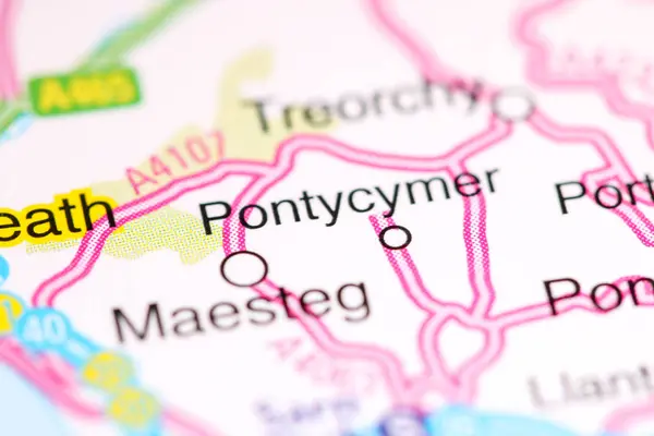 ポンティサイマー地図上のイギリス — ストック写真