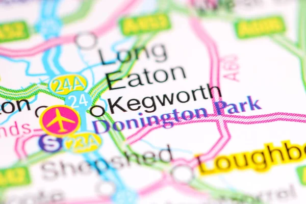 Ik ben Kegworth. Verenigd Koninkrijk op een kaart — Stockfoto