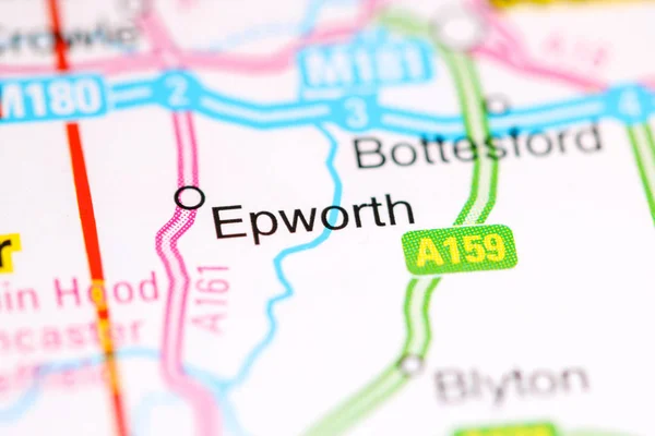 エプワース地図上のイギリス — ストック写真
