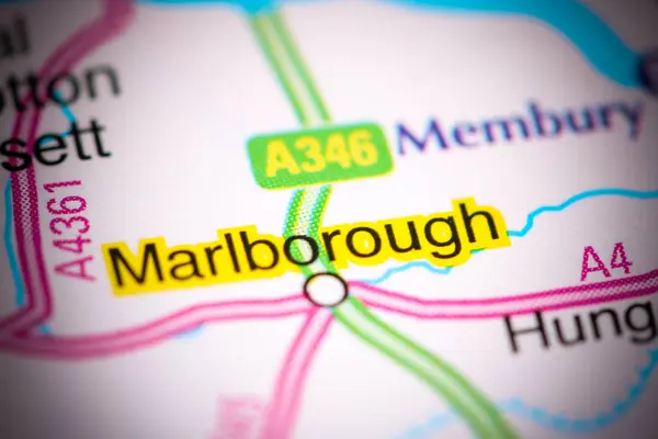 Marlborough. Reino Unido sobre um mapa — Fotografia de Stock