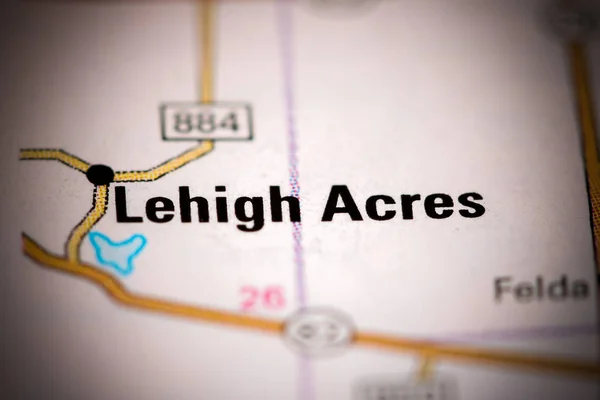 Lehigh Acres. Φλόριντα. Usa σε ένα χάρτη — Φωτογραφία Αρχείου