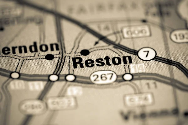 Reston. Virginia. USA on a map — Stok fotoğraf