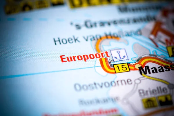 Europoort vagyok. Hollandia térképen — Stock Fotó