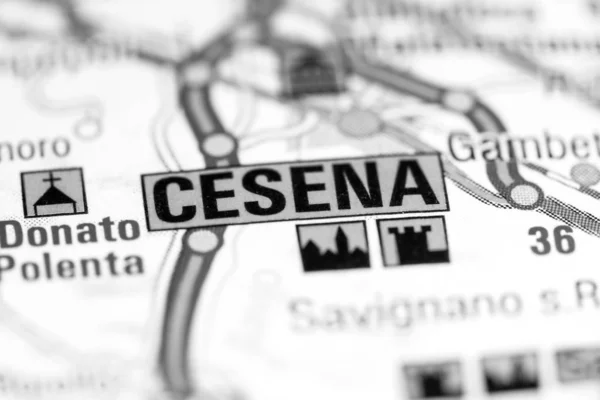 Cesena. Itália sobre um mapa — Fotografia de Stock