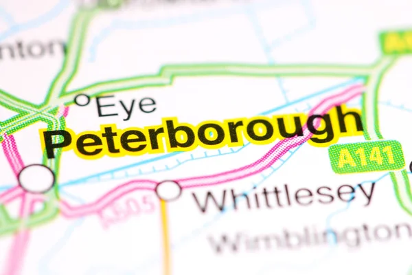 Peterborough. Reino Unido sobre um mapa — Fotografia de Stock