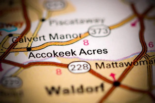 アコーク・エーカーズメリーランド州地図上の宇佐 — ストック写真