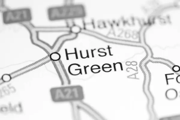 ハースト・グリーン地図上のイギリス — ストック写真