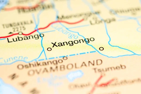 Xangongo, Angola. África en un mapa — Foto de Stock