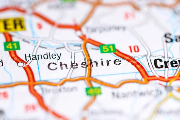 Cheshire. United Kingdom on a map — 스톡 사진