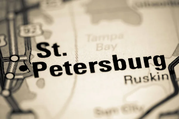 St. Petersburg. Florida. USA on a map — 스톡 사진