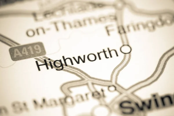 Highworth. Reino Unido sobre um mapa — Fotografia de Stock
