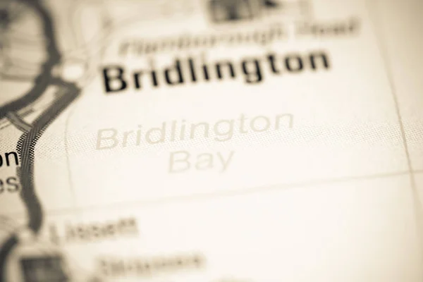 Bridlington Bay. Reino Unido sobre um mapa — Fotografia de Stock