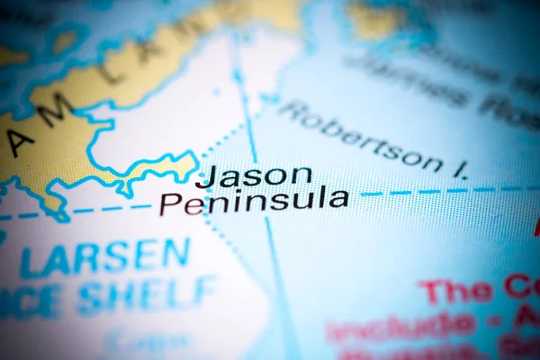 Jason Peninsula. Antártida sobre um mapa — Fotografia de Stock