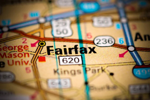 Fairfax. Virginia. Stati Uniti su una mappa — Foto Stock