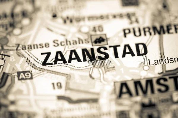 Zaanstad. Países Baixos sobre um mapa — Fotografia de Stock