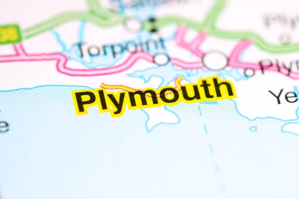 Plymouth. United Kingdom on a map — 스톡 사진