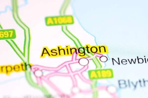 Ashington. United Kingdom on a map — 스톡 사진