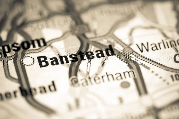 Banstead. Royaume-Uni sur une carte — Photo