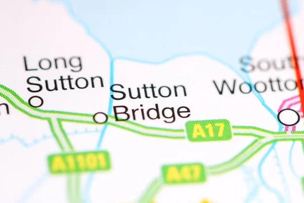 サットン・ブリッジ地図上のイギリス — ストック写真
