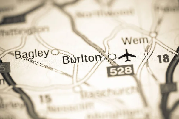 バートンだ地図上のイギリス — ストック写真