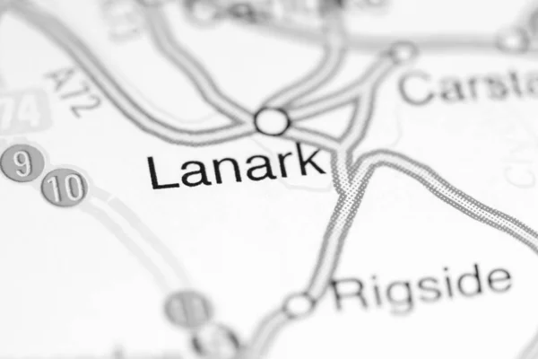 Lanark. Reino Unido sobre um mapa — Fotografia de Stock