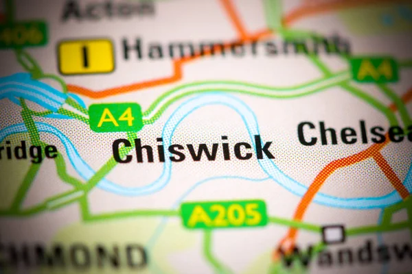 Het is Chiswick. Verenigd Koninkrijk op een kaart — Stockfoto