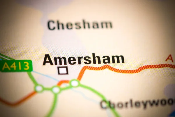 Amersham. Reino Unido sobre um mapa — Fotografia de Stock