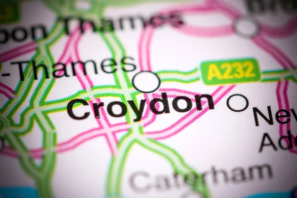 Jestem Croydon. Wielka Brytania na mapie — Zdjęcie stockowe
