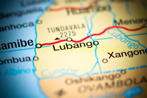 Lubango, Angola. África en un mapa — Foto de Stock