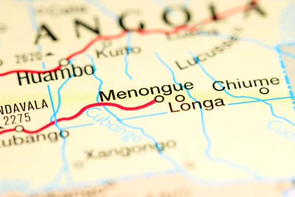 Menongue, Angola. Africa on a map — 스톡 사진