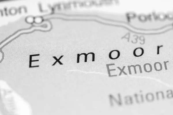 Exmoor. United Kingdom on a map — 스톡 사진