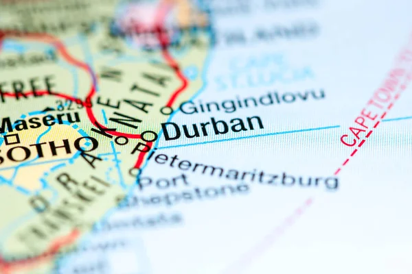 Durban, South Africa. Africa on a map — Stock Photo, Image