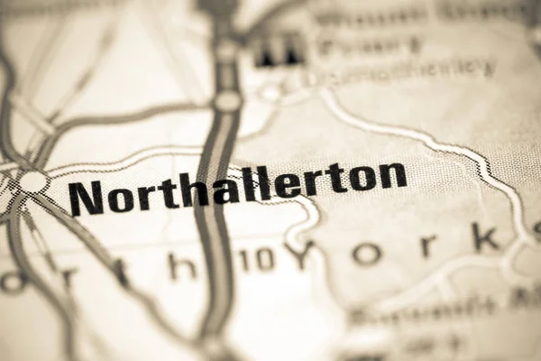 Northallerton. Reino Unido sobre um mapa — Fotografia de Stock