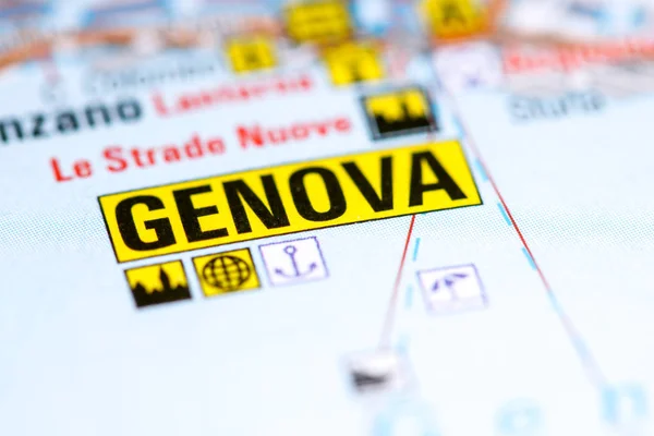 Genova. Italy on a map — Stockfoto