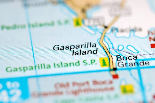 Gasparilla Island. Florida. USA on a map