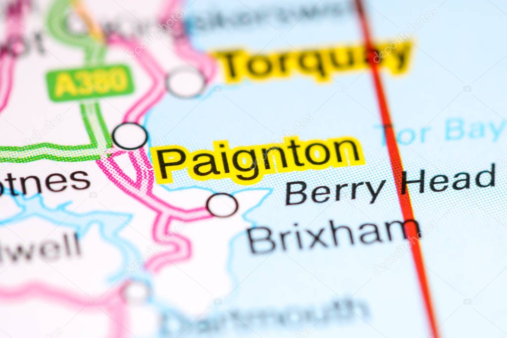 Paignton. United Kingdom on a map