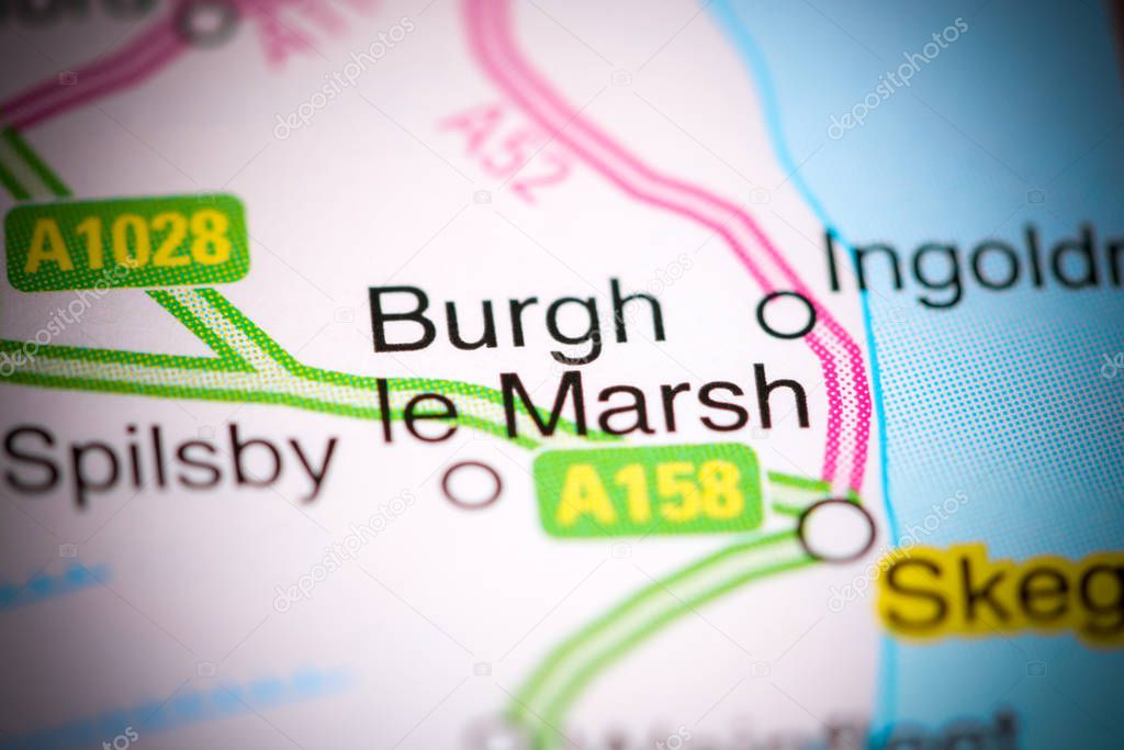 Burgh le Marsh. United Kingdom on a map