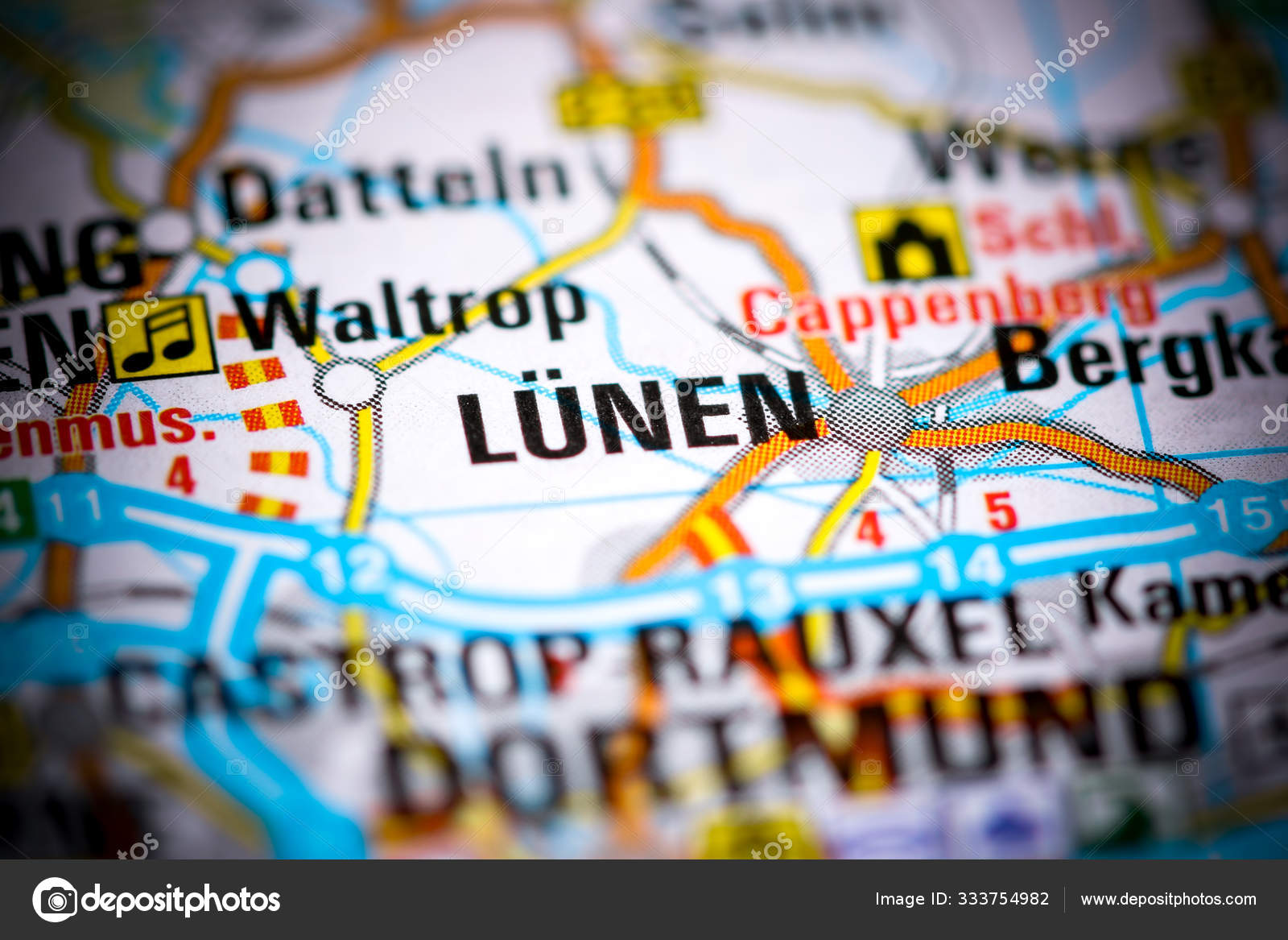 Lunen. Germany on a map — Stock Photo © aliceinwonderland2020 333754982