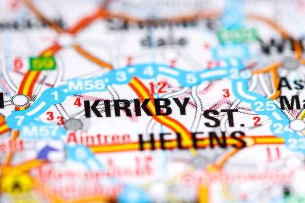 Kirkby. United Kingdom on a map — ストック写真