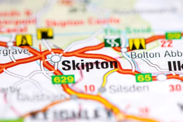 スキプトンだ地図上のイギリス — ストック写真